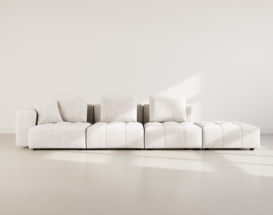 Canapé modulable 4 places en velours texturé Colette