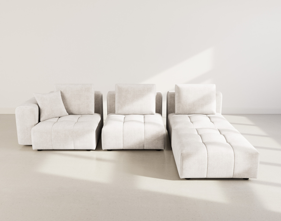 Canapé modulable 4 places en velours texturé Colette