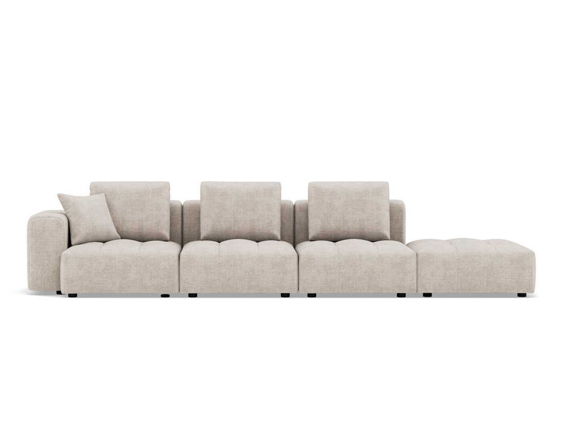 Canapé modulable 4 places en velours texturé Colette