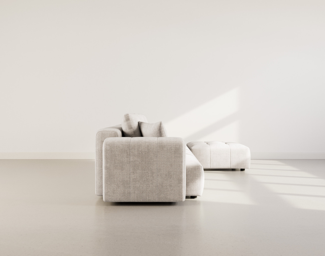 Canapé modulable 4 places en velours texturé Colette