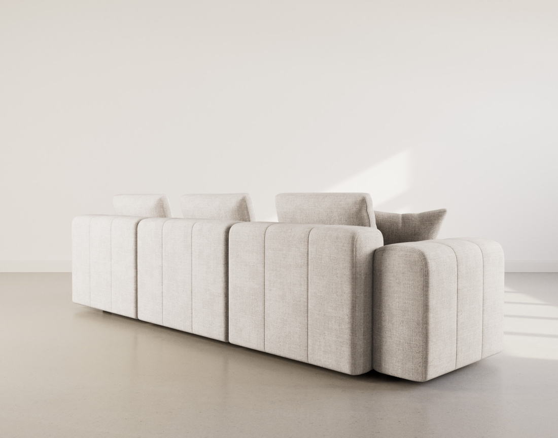 Canapé modulable 4 places en velours texturé Colette