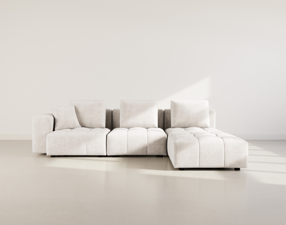 Canapé modulable 4 places en velours texturé Colette