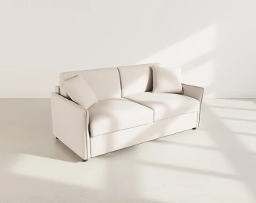 Canapé 3 places convertible express couchage quotidien 140 cm matelas 14 cm en tissu texturé Adele