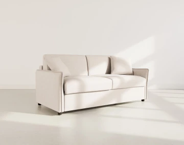 Canapé 3 places convertible express couchage quotidien 140 cm matelas 14 cm en tissu texturé Adele