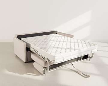 Canapé 3 places convertible express couchage quotidien 140 cm matelas 14 cm en tissu texturé Adele