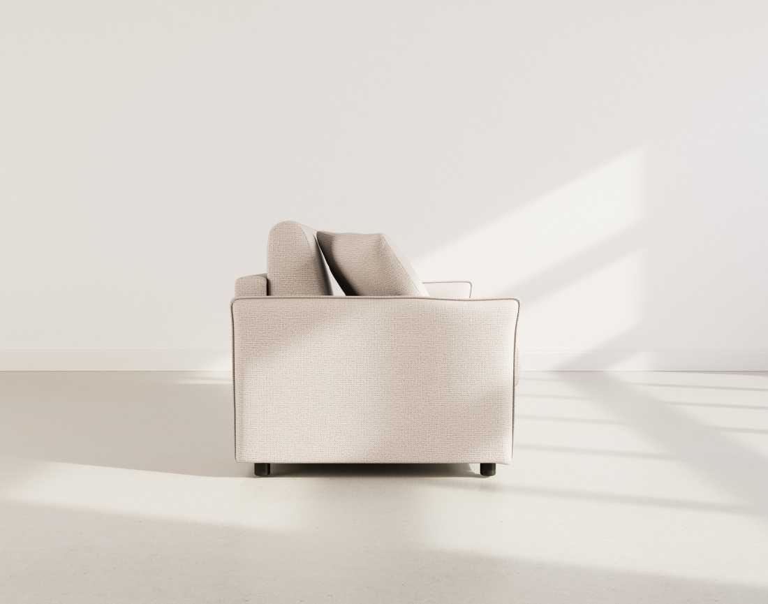 Canapé 3 places convertible express couchage quotidien 140 cm matelas 13 cm en tissu texturé Adele