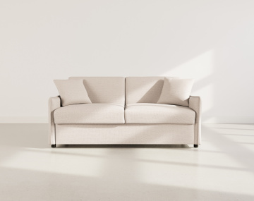 Canapé 3 places convertible express couchage quotidien 140 cm matelas 14 cm en tissu texturé Adele