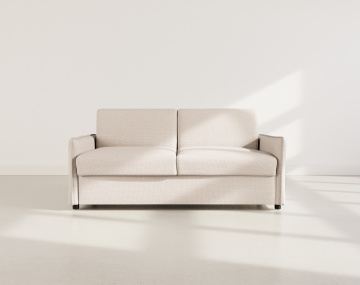Canapé 3 places convertible express couchage quotidien 140 cm matelas 14 cm en tissu texturé Adele