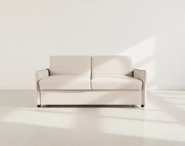 Canapé 3 places convertible express couchage quotidien 140 cm matelas 14 cm en tissu texturé Adele