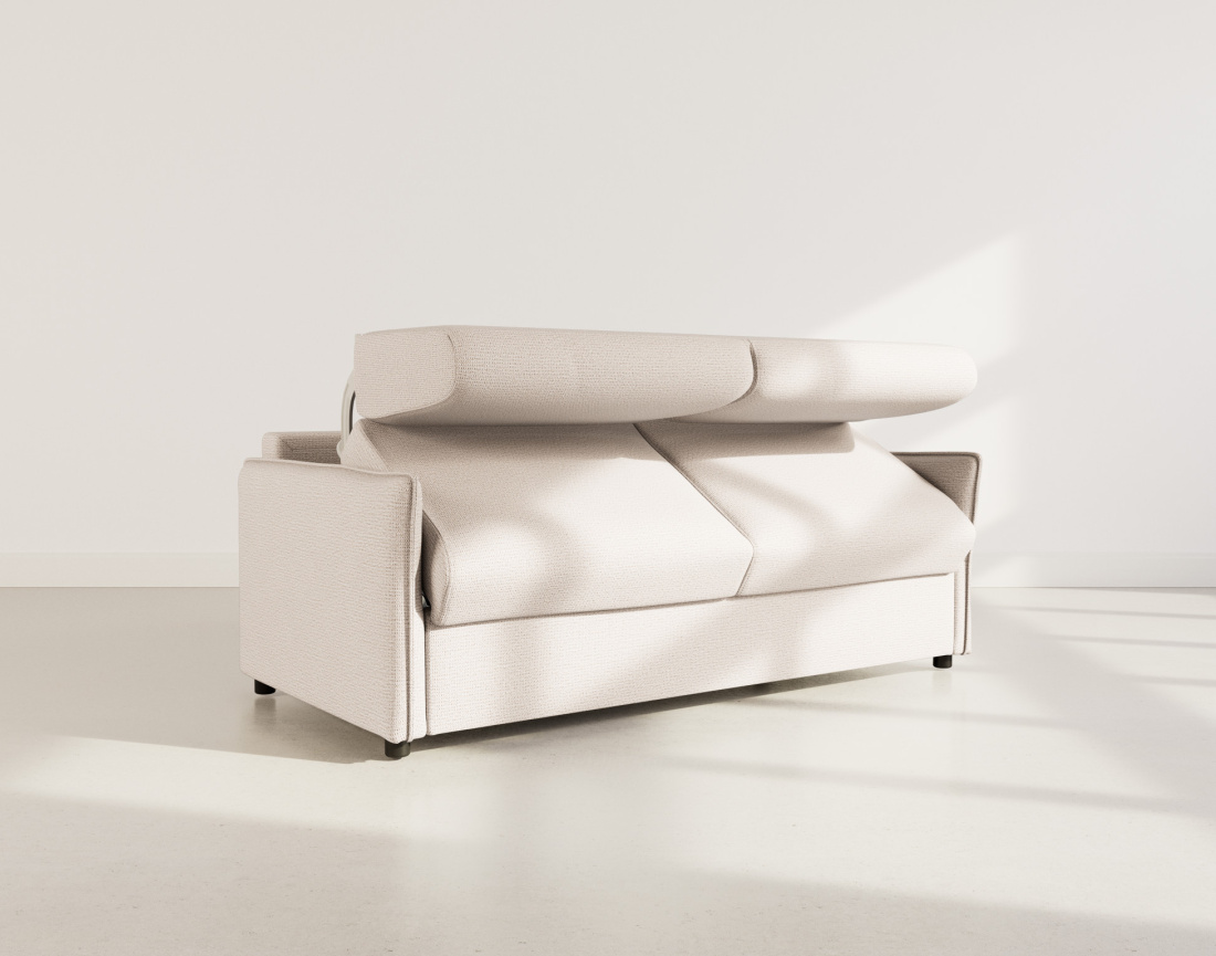 Canapé 3 places convertible express couchage quotidien 140 cm matelas 13 cm en tissu texturé Adele