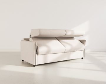 Canapé 3 places convertible express couchage quotidien 140 cm matelas 14 cm en tissu texturé Adele