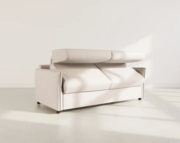 Canapé 3 places convertible express couchage quotidien 140 cm matelas 14 cm en tissu texturé Adele