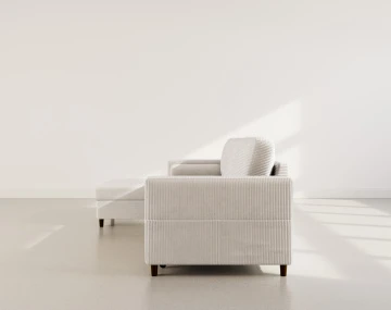 Canapé MARCEAU d'angle réversible 4 places convertible avec coffre en velours côtelé | Best Mobilier