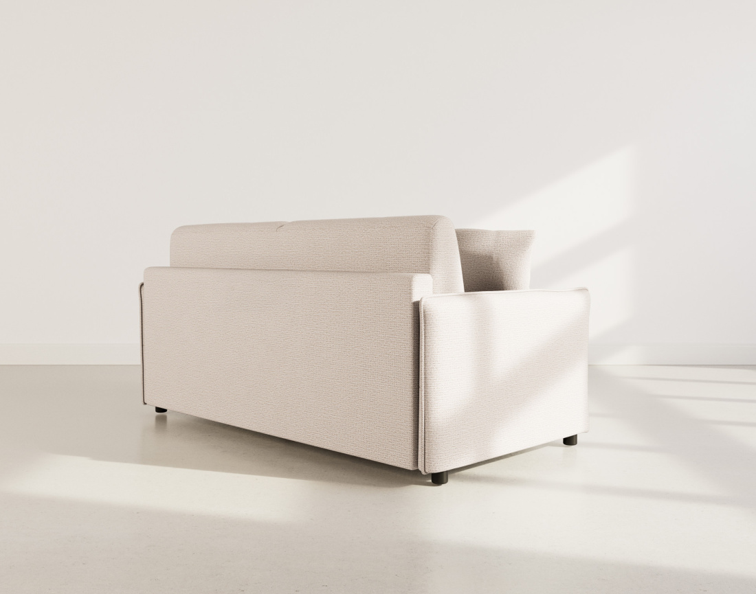 Canapé 3 places convertible express couchage quotidien 140 cm matelas 14 cm en tissu texturé Adele