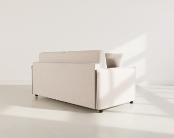 Canapé 3 places convertible express couchage quotidien 140 cm matelas 14 cm en tissu texturé Adele