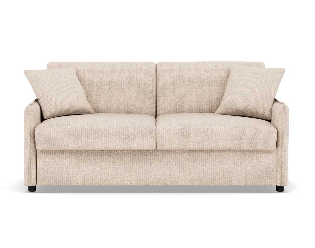 Canapé 3 places convertible express couchage quotidien 140 cm matelas 14 cm en tissu texturé Adele