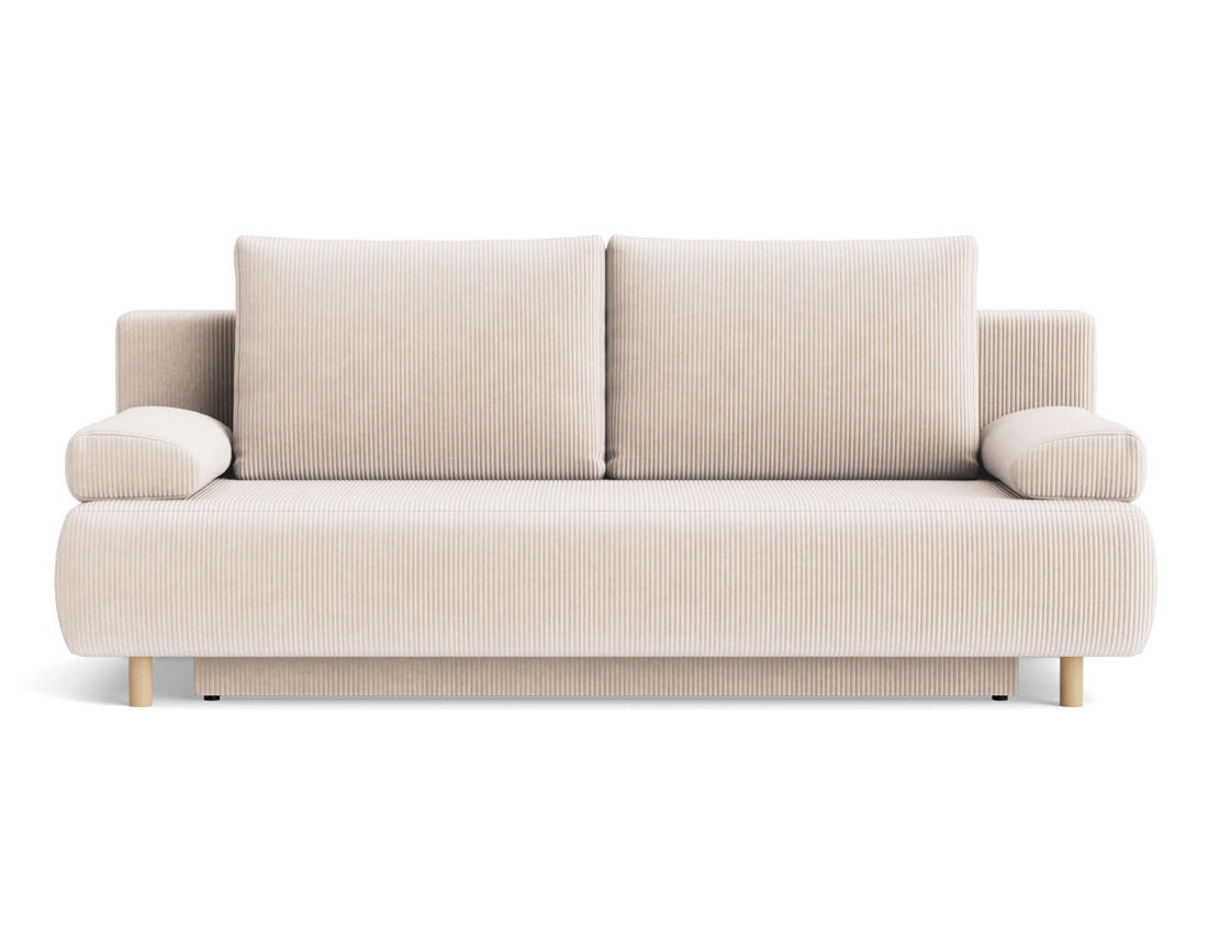 Canapé droit 3 places convertible avec coffre en velours côtelé Sophie