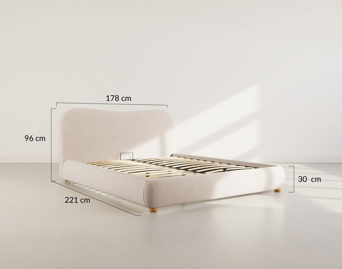 Lit coffre 160x200 cm en velours texturé Hugo