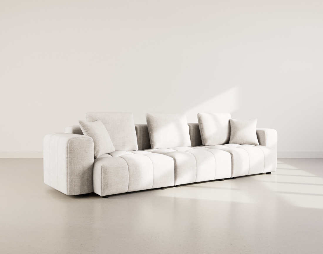 Canapé modulable 3 places en velours texturé Colette