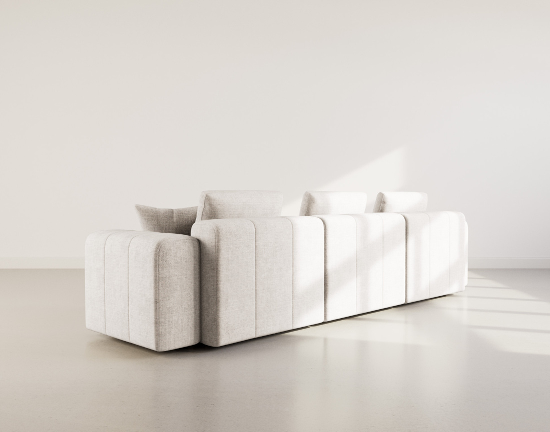 Canapé modulable 3 places en velours texturé Colette