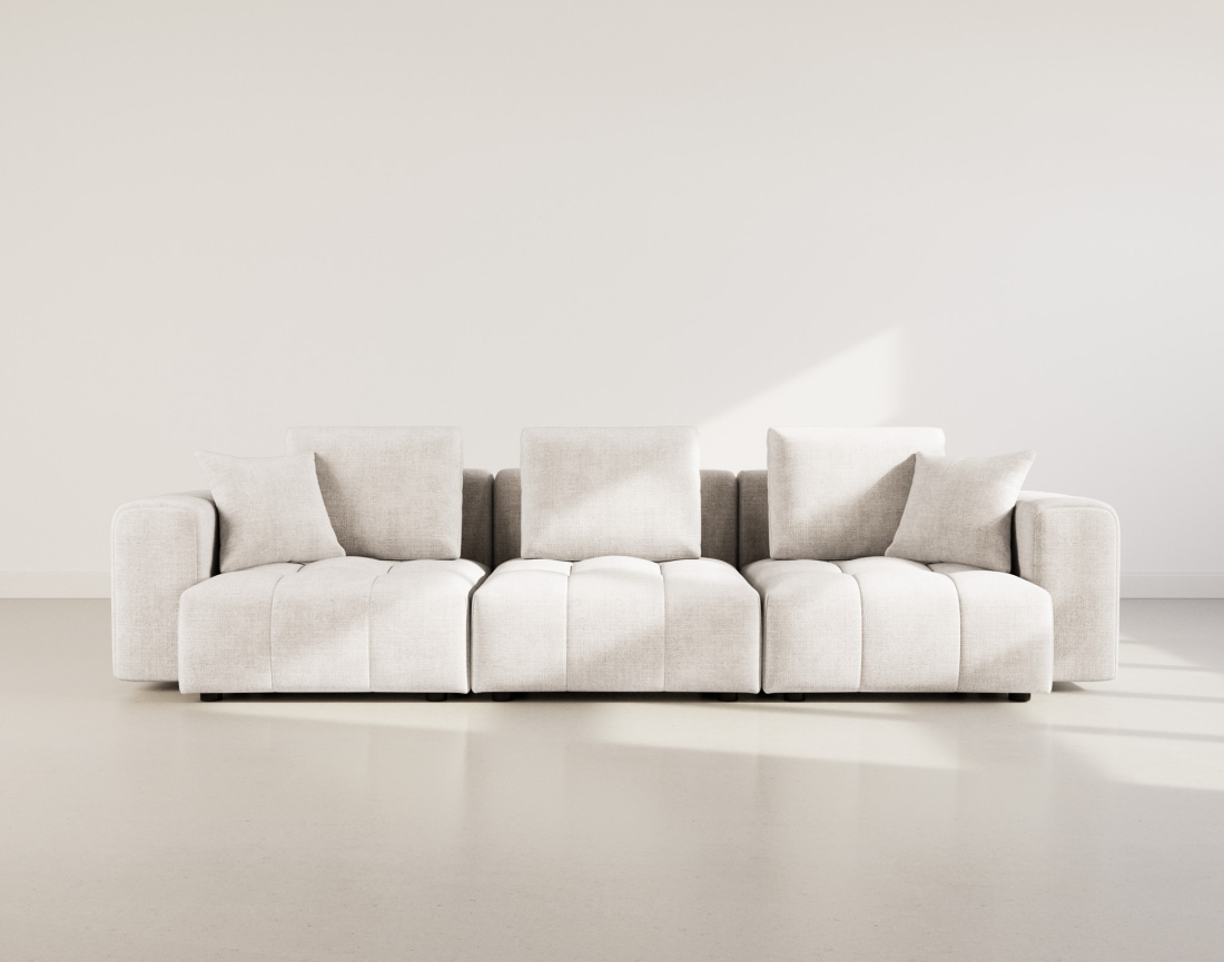 Canapé modulable 3 places en velours texturé Colette