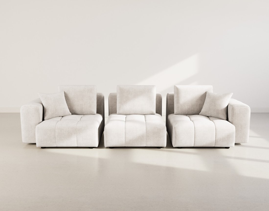 Canapé modulable 3 places en velours texturé Colette