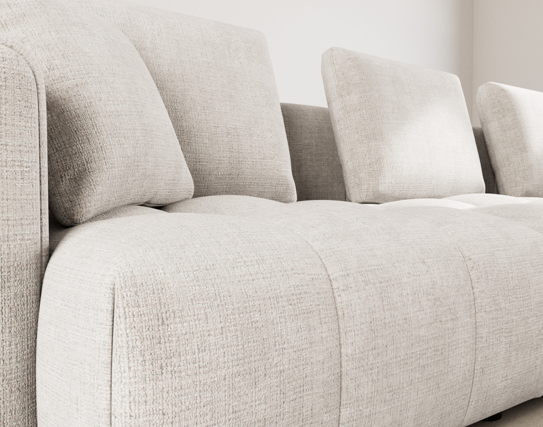 Canapé modulable 3 places en velours texturé Colette