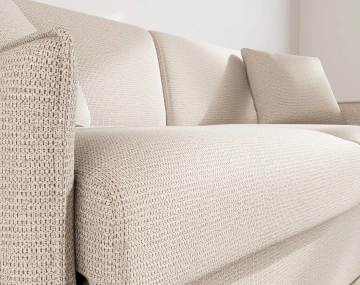 Canapé 3 places convertible express couchage quotidien 140 cm matelas 14 cm en tissu texturé Adele