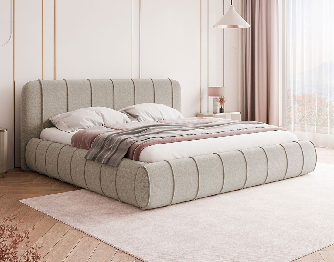 Lit coffre 160x200 cm en velours sommier inclus Elsa