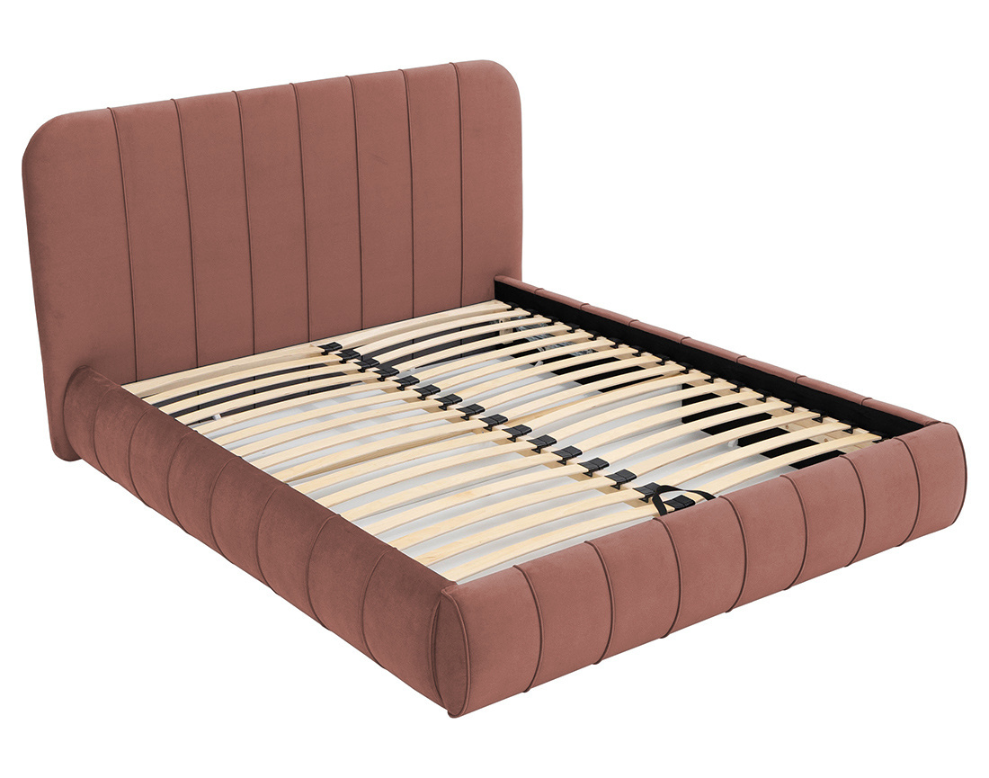 Lit coffre 160x200 cm en velours sommier inclus Elsa