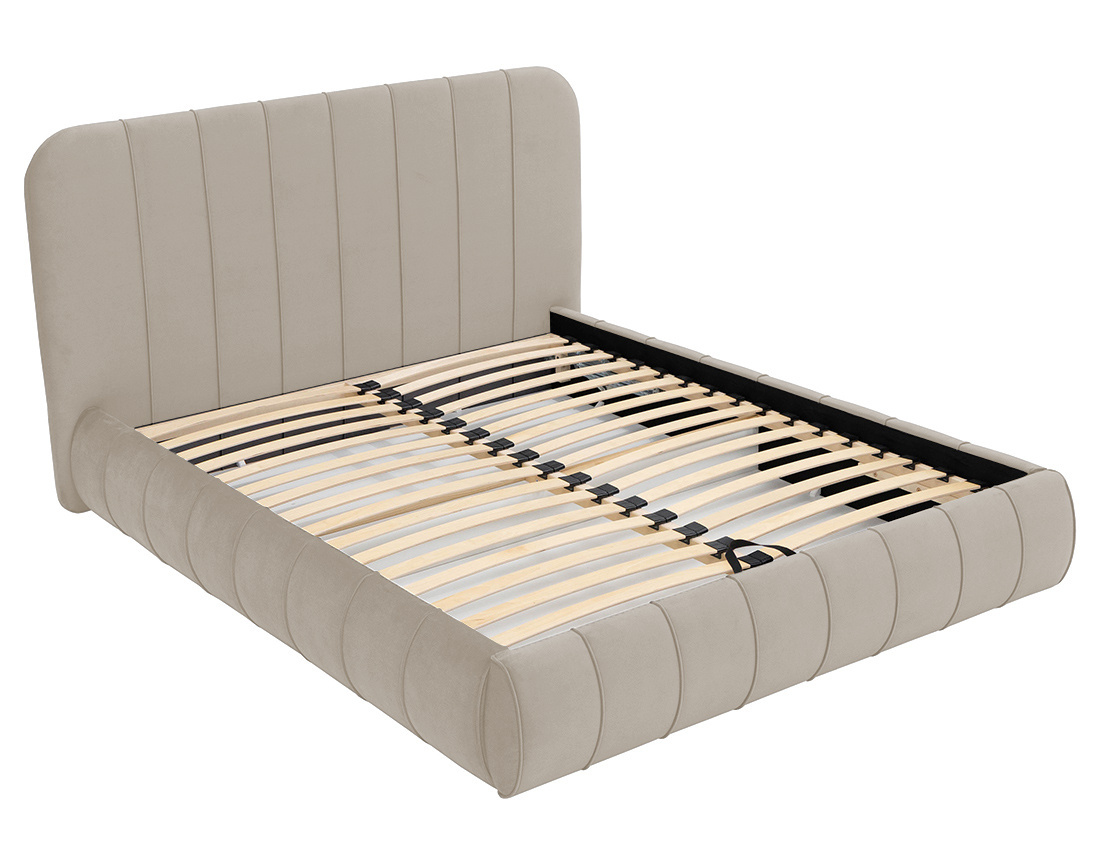 Lit coffre 160x200 cm en velours sommier inclus Elsa