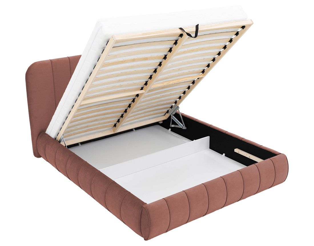 Lit coffre 160x200 cm en velours sommier inclus Elsa