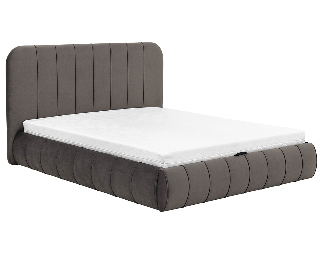 Lit coffre 160x200 cm en velours sommier inclus Elsa