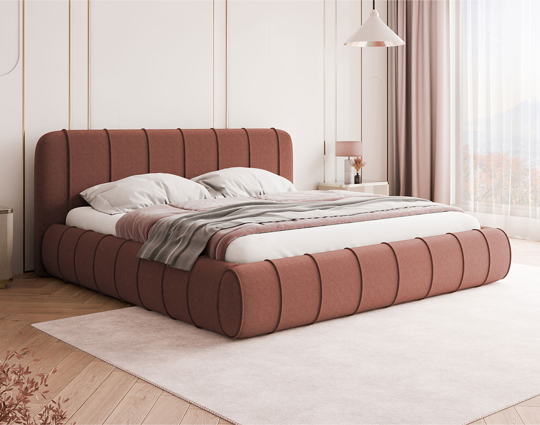 Lit coffre 180x200 cm en velours sommier inclus Elsa