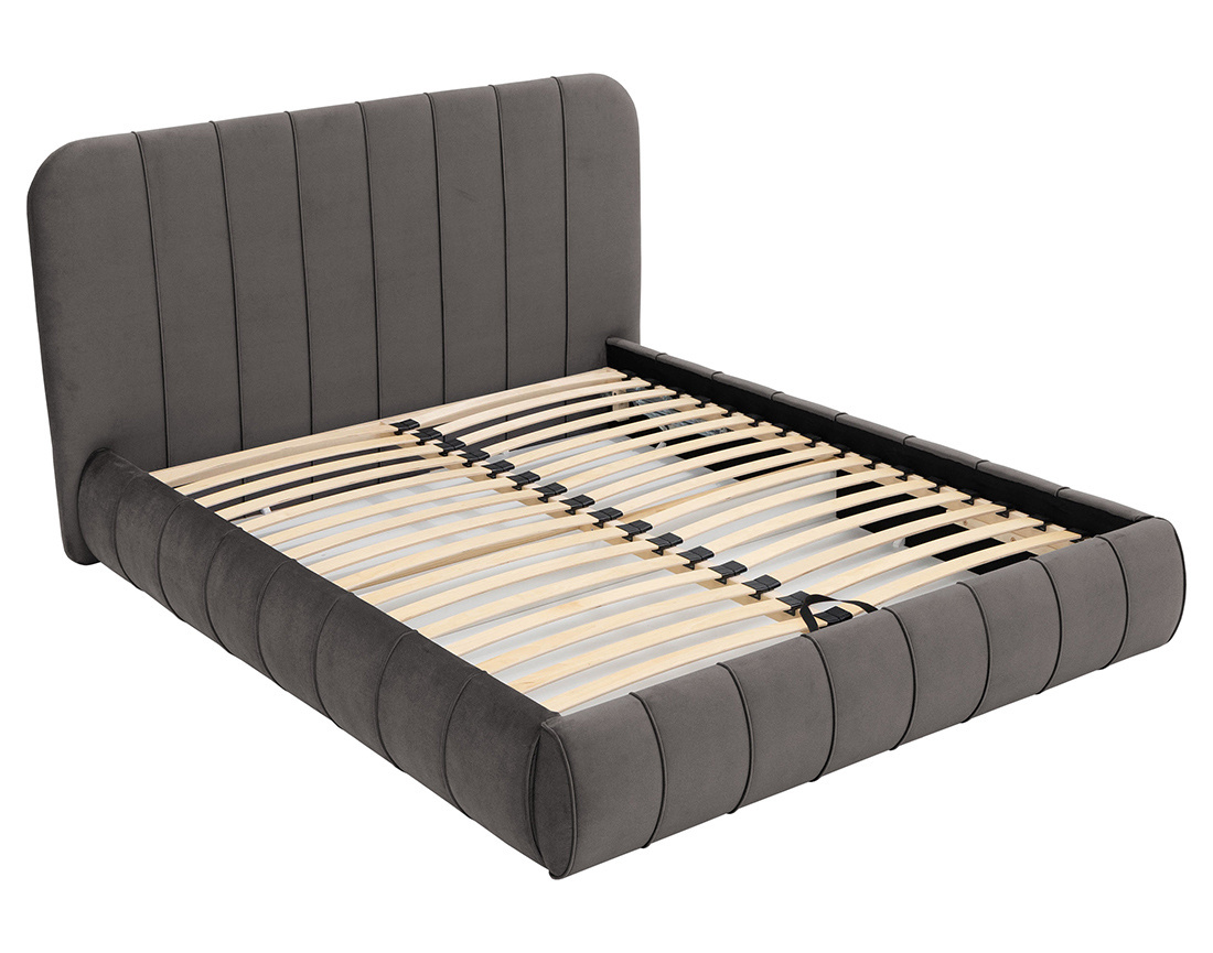 Lit coffre 180x200 cm en velours sommier inclus Elsa