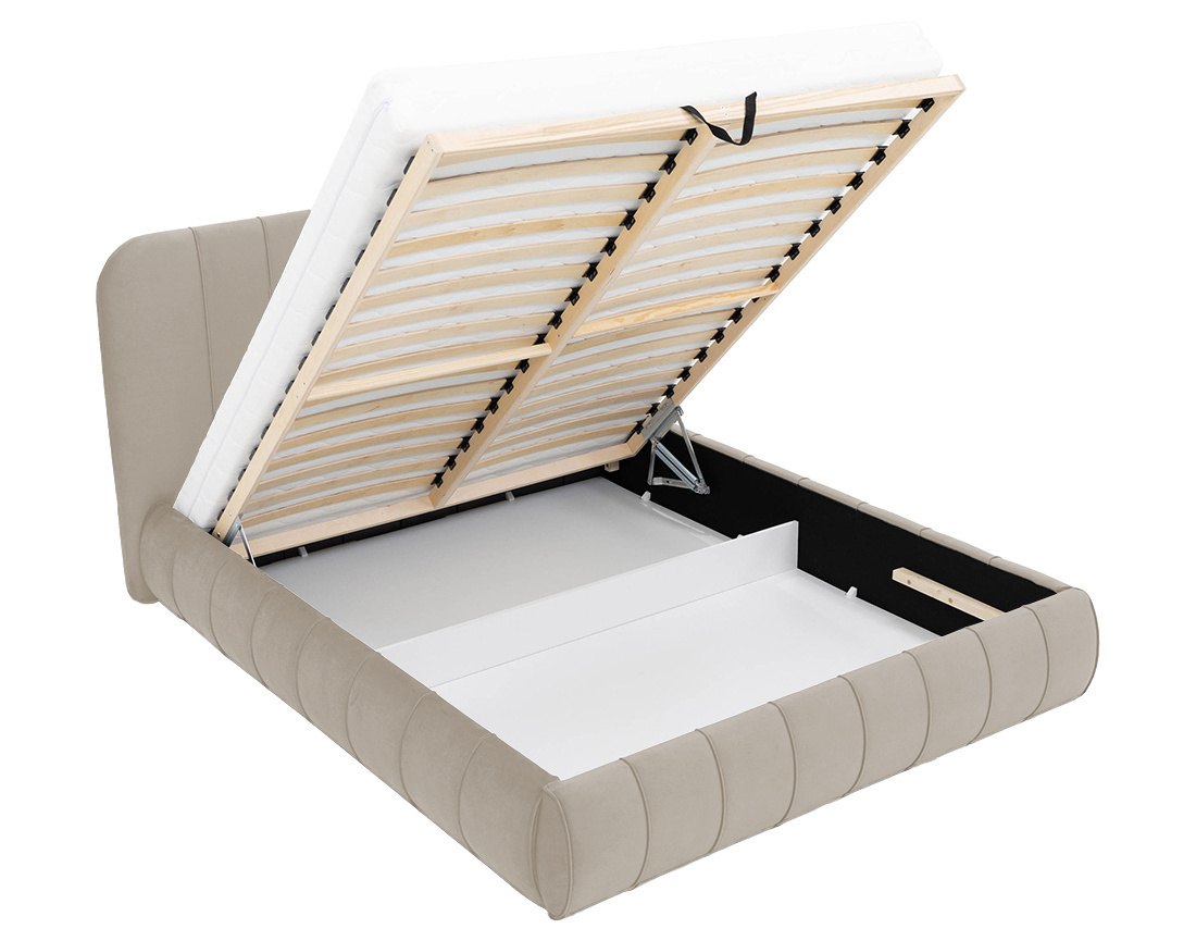 Lit coffre 180x200 cm en velours sommier inclus Elsa