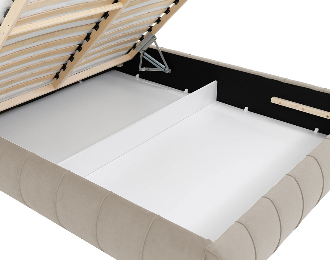 Lit coffre 180x200 cm en velours sommier inclus Elsa