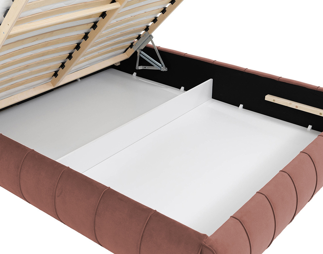 Lit coffre 180x200 cm en velours sommier inclus Elsa