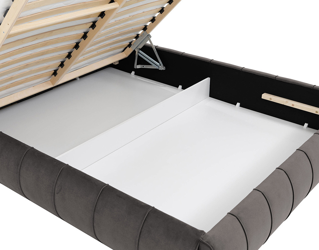 Lit coffre 180x200 cm en velours sommier inclus Elsa