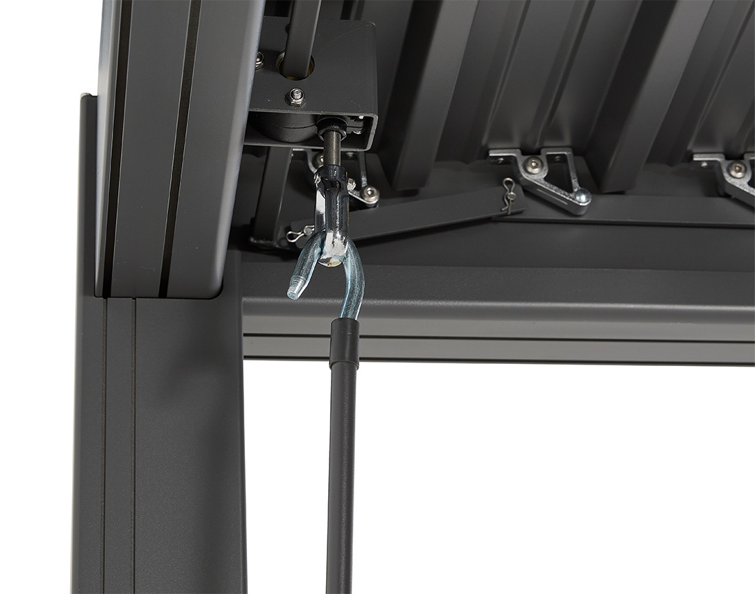 Pergola bioclimatique + store 4m aluminium 4x3m gris anthracite Cherry