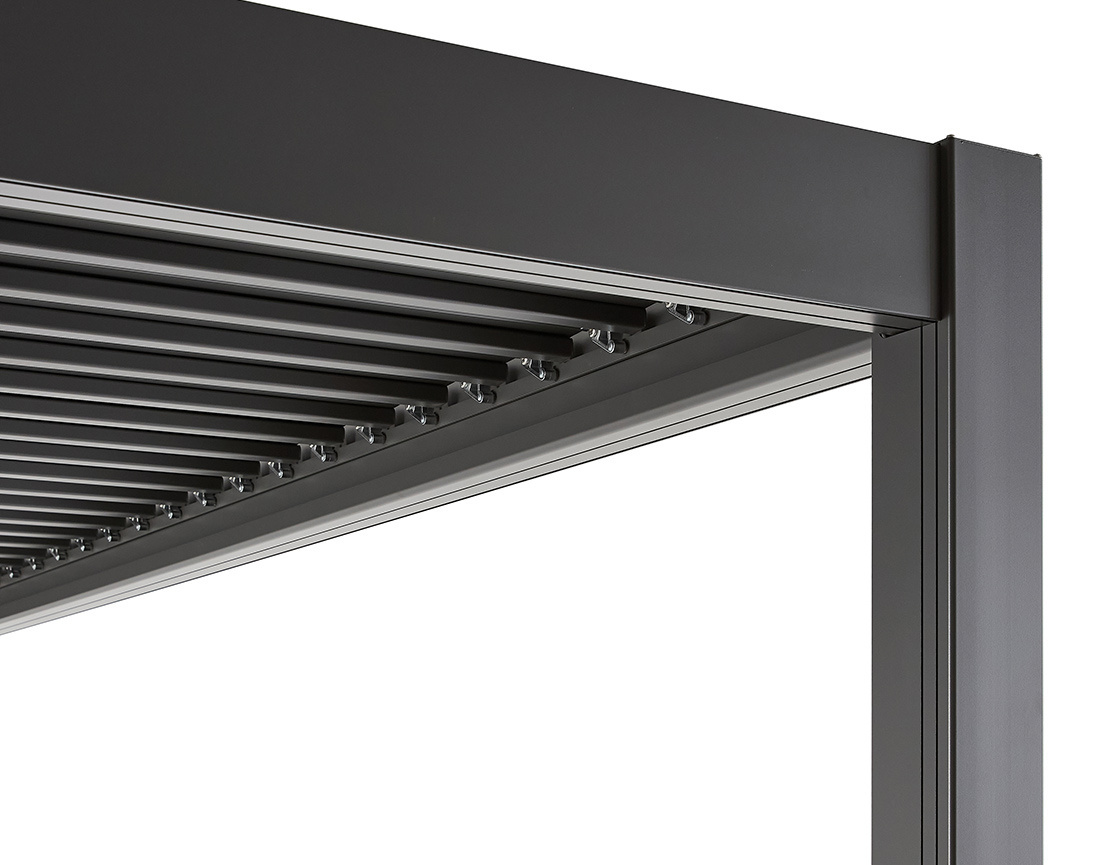 Pergola bioclimatique + store 4m aluminium 4x3m gris anthracite Cherry