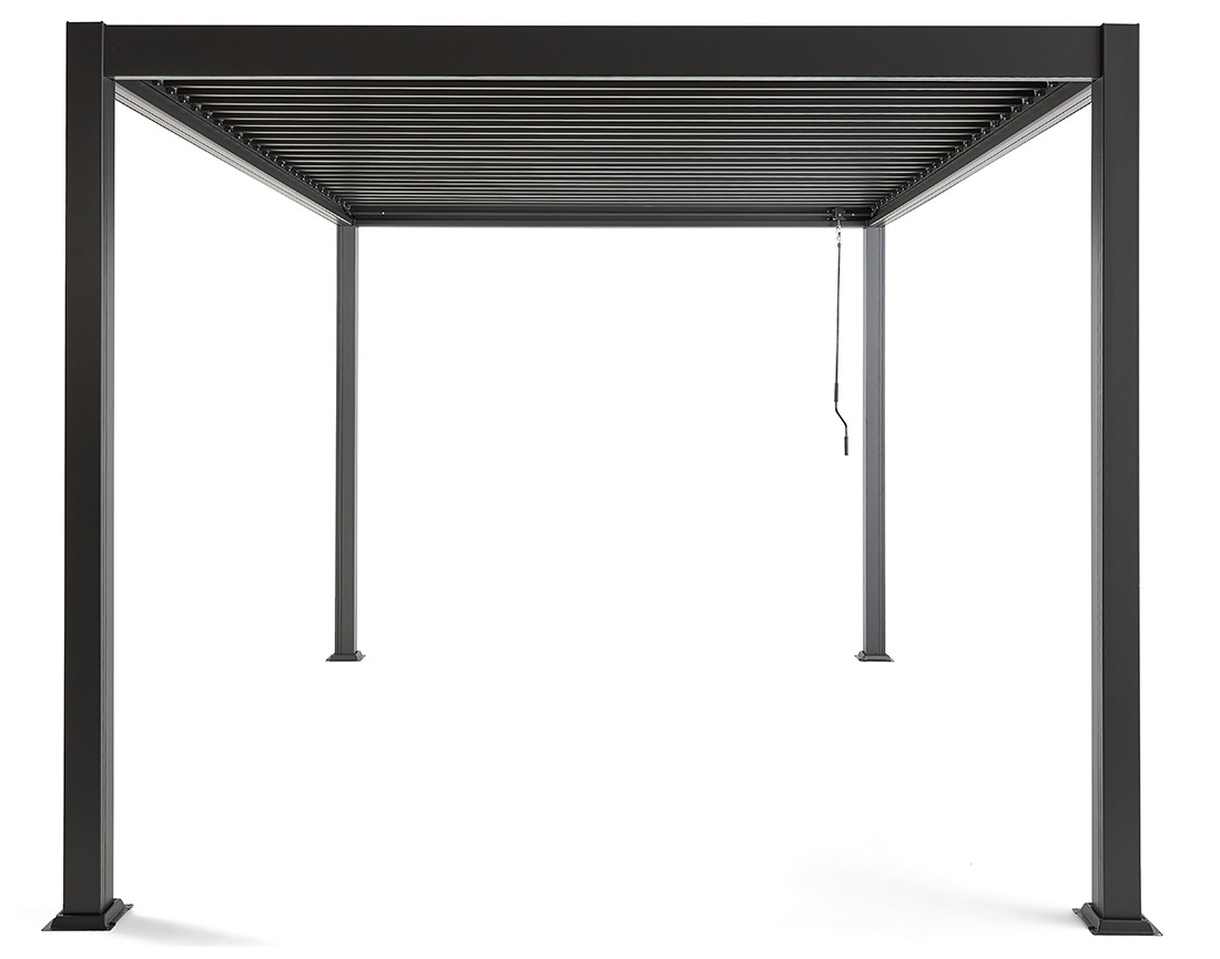 Pergola bioclimatique + store 4m aluminium 4x3m gris anthracite Cherry