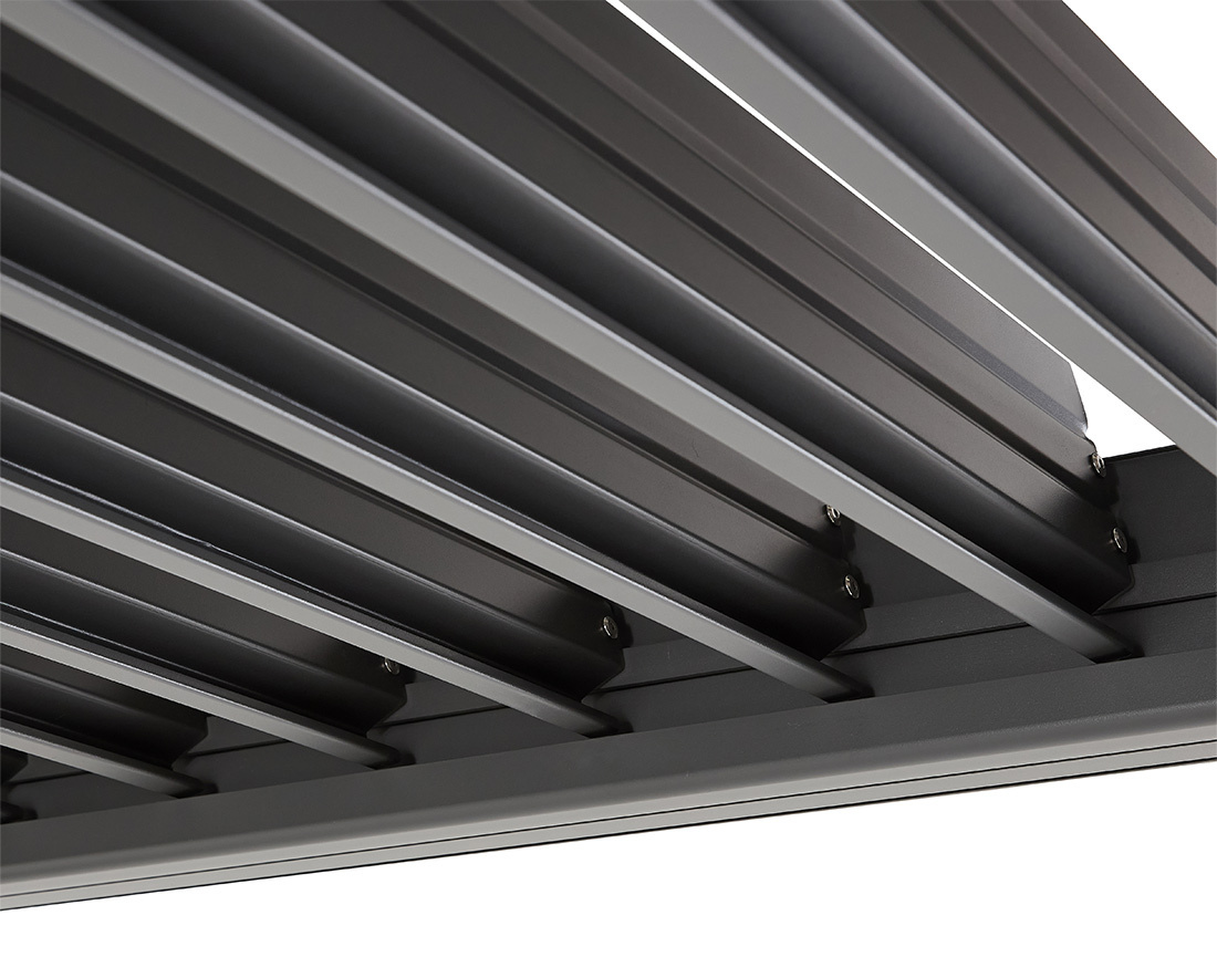 Pergola bioclimatique + store 4m aluminium 4x3m gris anthracite Cherry