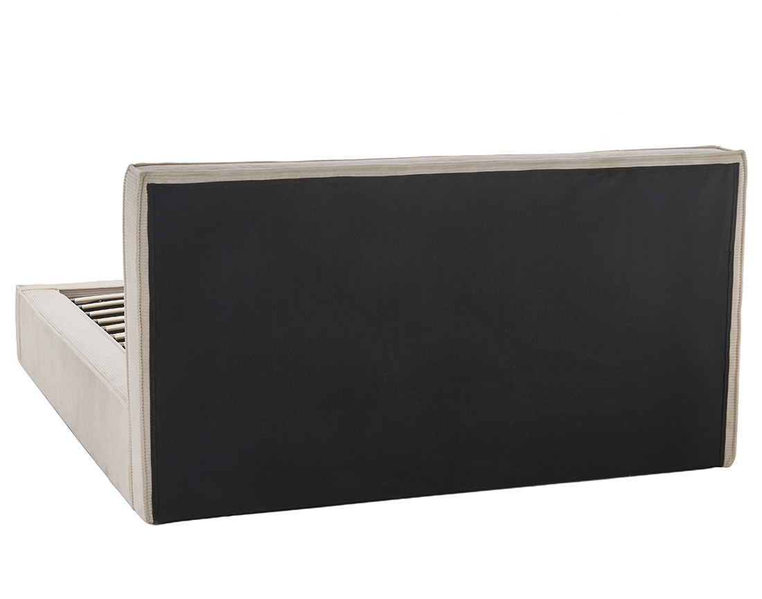 Lit coffre 160x200 cm sommier inclus velours côtelé Topaze