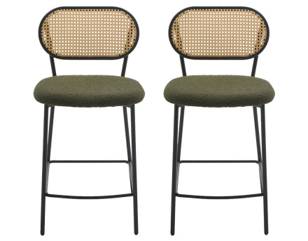 Lot de 2 tabourets cannage...