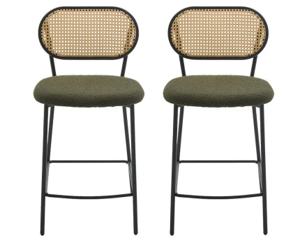 Lot de 2 tabourets cannage...