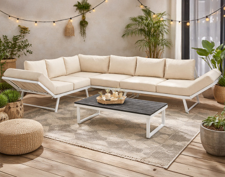 Salon de jardin d’angle en...