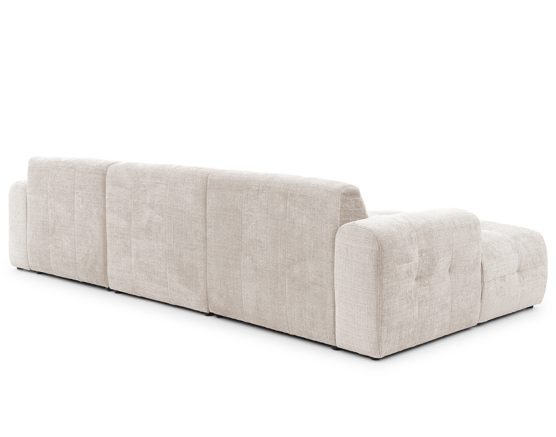 Canapé panoramique en U 6 places en velours texturé Diane