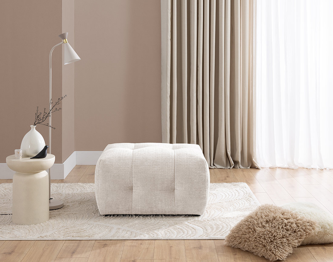 Pouf en velours texturé Diane