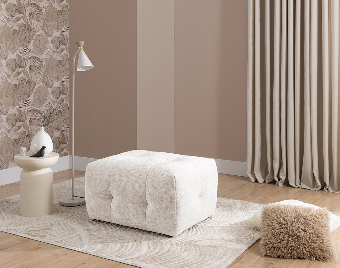 Pouf en velours texturé Diane